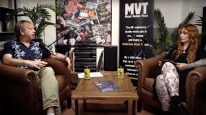 Mark Davyd & Toni Coe sit opposite each other in leather armchairs during Episode 1 of The Last Safe Space