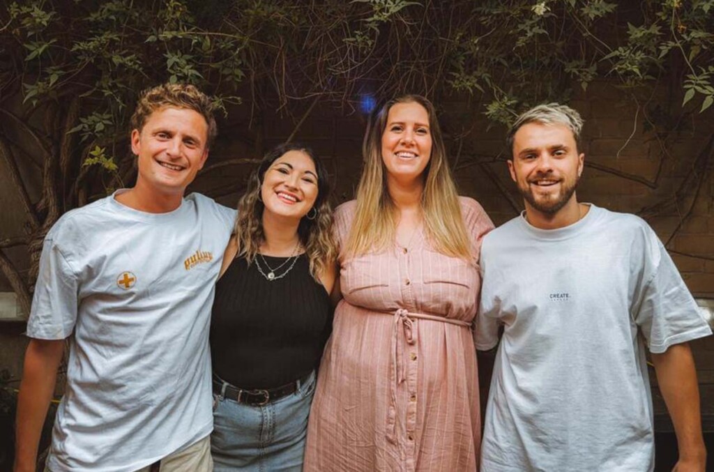 (left to right) George Fleming (Founder & CEO, Save Our Scene), Louise McGovern (Live Coordinator, Music Venue Trust), Rebecca Walker (Live Projects Coordinator, Music Venue Trust), Alex Glyde (Brand & Marketing Manager, Save Our Scene) 