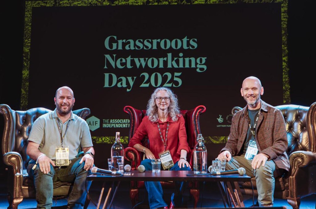 Luke Hinton (AIP), Bev Whitrick (MVT) & John Rostron (AIF) sit on stage at last year’s event.