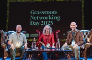 Luke Hinton (AIP), Bev Whitrick (MVT) & John Rostron (AIF) sit on stage at last year’s event
